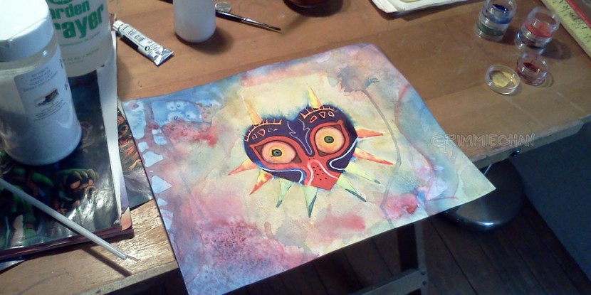 Art: Majora's Mask Watercolor Painting by Grimmiechan