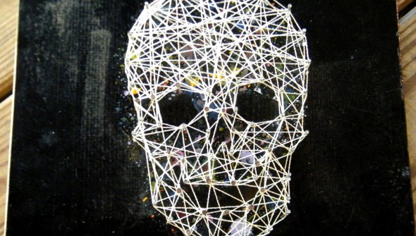 skull string art