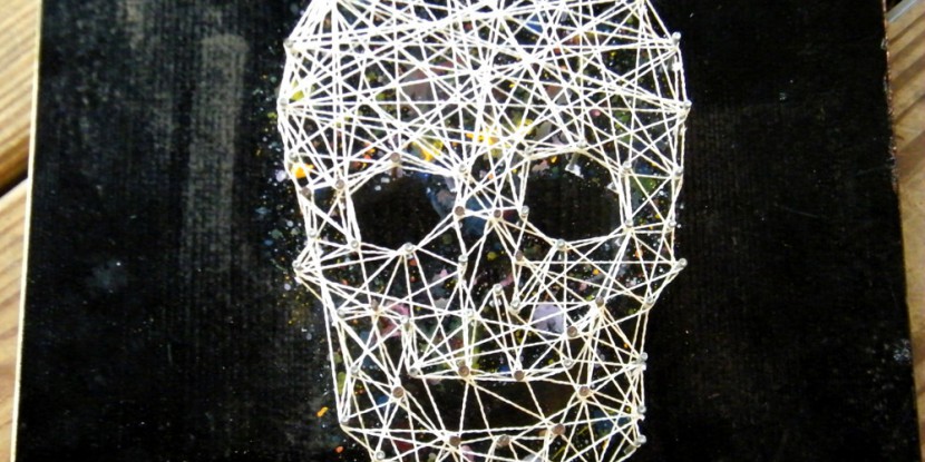 skull string art