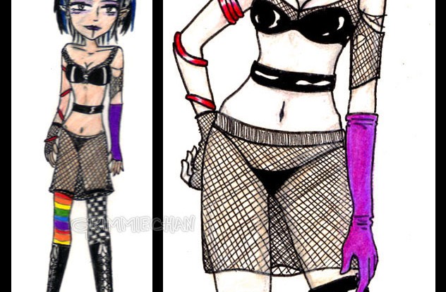 Art: Redo of old goth art by Grimmiechan