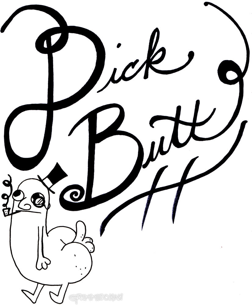 lettering - dickbutt