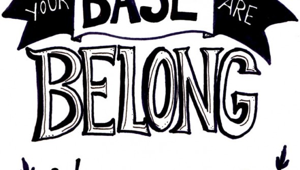 Art: Hand Lettering - All Your Base Are Belong to Us by Grimmiechan